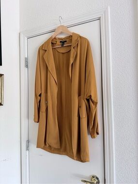 Forever 21 Mustard Open-Front Blazer Jacket